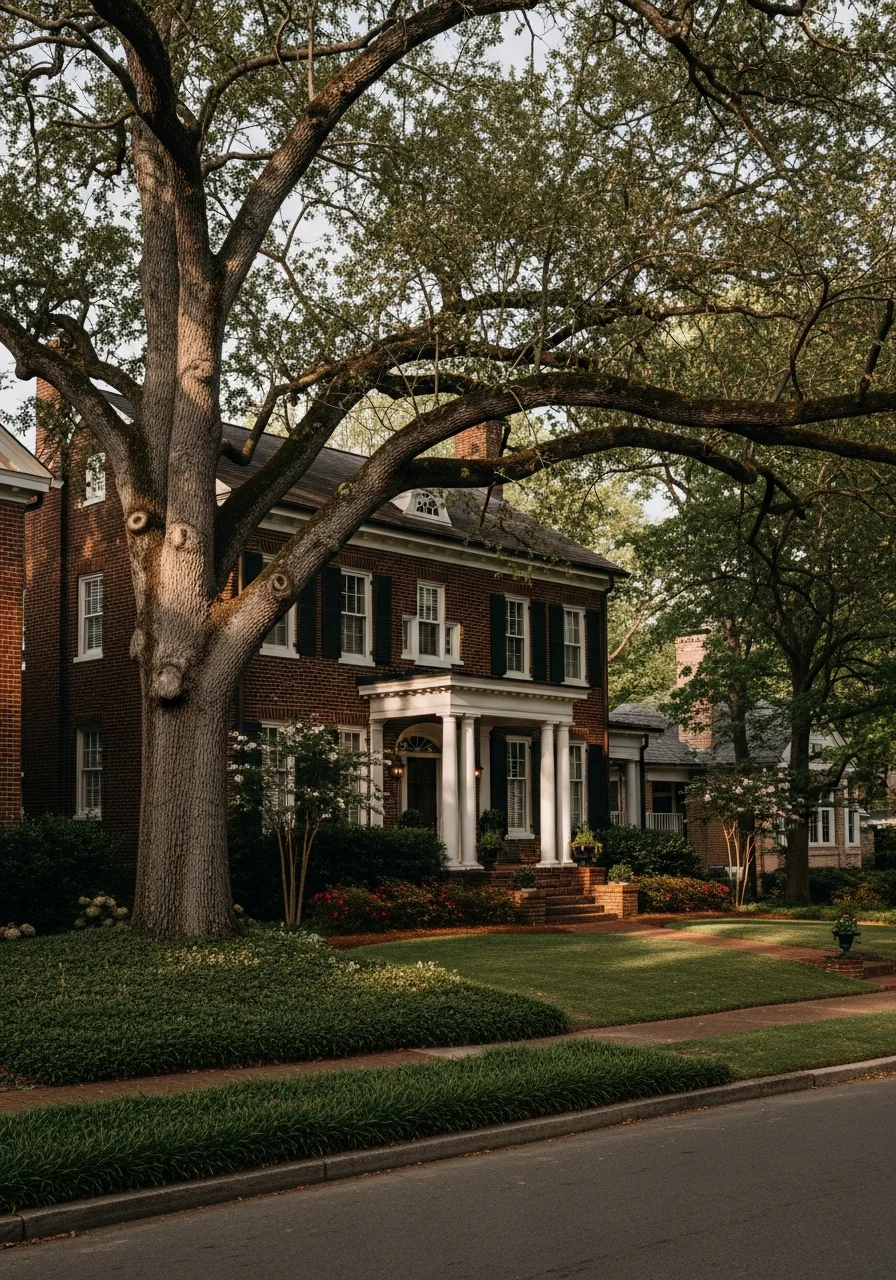 Residential home in Greenville neighborhood with mature landscaping and front porch.