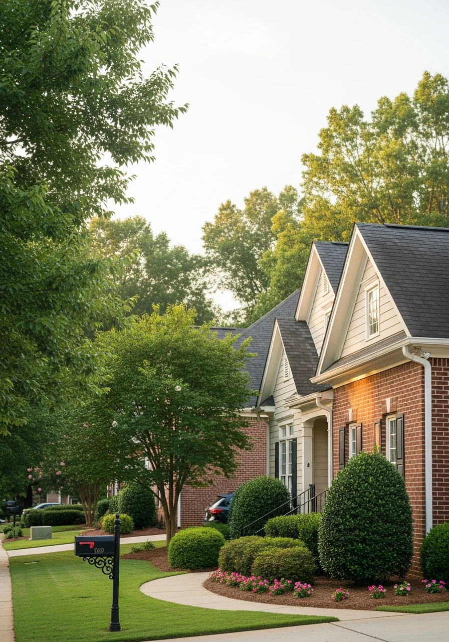 Mauldin home exterior with modern updates and manicured front yard.